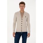 U.S. Polo Assn. Erkek Taş Melanj Basic Triko Hırka 50313702-VR225