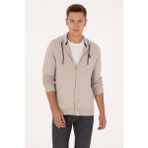 U.S. Polo Assn. Erkek Taş Örme Hırka %85 Pamuk Regular Fit Tek Cepli Günlük Stil 50313748-VR049