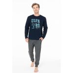 U.S Polo Assn. Erkek Uzun Kollu Bisiklet Yaka Pijama Takımı, Lacivert, S Beden