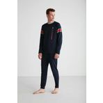 U.S. Polo Assn. Erkek Uzun Kollu Yuvarlak Yaka Pijama Takımı - LACİVERT S
