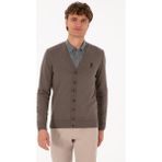 U.s. Polo Assn. Erkek Vizon Hırka (Triko) 50313702-VR052 - XL