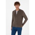 U.s. Polo Assn. Erkek Vizon Hırka (Triko) 50313721-VR052 - XL
