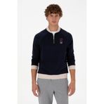 U.S. Polo Assn. Erkek Yarım Fermuarlı Comfort Fit Lacivert Basic Sweatshirt 50316303-VR033
