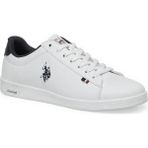 U.S. Polo Assn. Franco Beyaz Spor Ayakkabı Erkekler İçin Düz Taban Suni Deri Model - 001-Beyaz