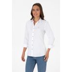 U.s. Polo Assn. G082SZ004-2230190 Slim Kadın Dokuma Gömlek - Beyaz - 34
