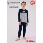 U.s. Polo Assn. Garson Erkek Çocuk Uspa %100 Pamuklu Uzun Kollu Pijama Takım