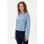 U.S. Polo Assn. Kadın Açık Mavi Bisiklet Yaka Fermuarlı Sweatshirt 50299000-vr003
