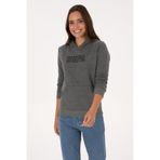U.S. Polo Assn. Kadın Antrasit Melanj Şardonlu Kapüşonlu Basic Sweatshirt 50313566-VR081