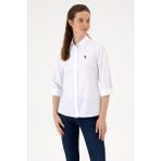 U.S. Polo Assn. Kadın Beyaz Uzun Kollu Basic Gömlek 50316711-VR013 - 36
