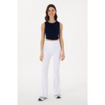 U.S. Polo Assn. Kadın Beyaz Yüksek Bel İspanyol Paça Tayt 50300722-VR013 - 2XL