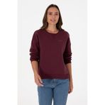 U.S. Polo Assn. Kadın Bordo Şardonlu Bisiklet Yaka Basic Sweatshırt 50313586-VR177