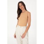 U.S. Polo Assn. Kadın Camel Kolsuz Bisiklet Yaka Basic Tişört 50305841-VR015