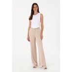 U.S. Polo Assn. Kadın Camel Modal Karışımlı Loose Fit Örme Pantolon 50300762-VR015 - XL - Camel - Altın