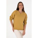 U.S. Polo Assn. Kadın Camel Şardonlu Bisiklet Yaka Basic Sweatshırt 50313586-VR151