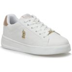U.S. Polo Assn. Kadın Exxy Spor Ayakkabı Microfiber Malzeme Düz Tabanlı Rahat Sneaker - Beyaz