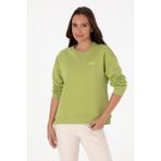 U.S. Polo Assn. Kadın Fıstık Yeşili Şardonlu Bisiklet Yaka Basic Sweatshırt 50313586-VR087