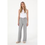 U.S. Polo Assn. Kadın Gri Bel Detaylı Loose Fit Kanvas Pantolon 50309118-vr024