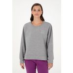 U.S. Polo Assn. Kadın Gri Melanj Basic Bisiklet Yaka Sweatshirt 50296919-vr086
