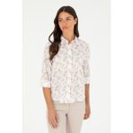 U.S. Polo Assn. Kadın Haki Gömlek Desenli 50280965-VR027 - 42 - Haki - 289