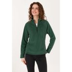 U.S. Polo Assn. Kadın Koyu Yeşil Fermuarlı Dik Yaka Polar Sweatshirt 50316714-VR079