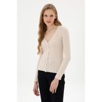 U.S. Polo Assn. Kadın Krem Basic Triko Hırka 50313580-VR071