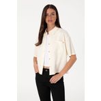 U.S. Polo Assn. Kadın Krem Örme Gömlek 50299843-VR071