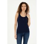 U.S. Polo Assn. Kadın Lacivert Bisiklet Yaka Kolsuz Basic Tişört 50280059-VR033