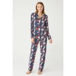 U.s. Polo Assn. - Kadın Lacivert Boydan Patlı Pijama Takımı - M