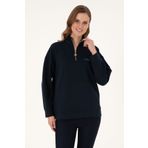 U.S. Polo Assn. Kadın Lacivert Dik Yaka Fermuarlı Sweatshirt 50297316-vr033
