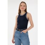 U.S. Polo Assn. Kadın Lacivert Kolsuz Bisiklet Yaka Tişört 50305857-vr033