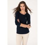 U.S. Polo Assn. Kadın Lacivert Slim Bisiklet Yaka Basic Sweatshırt 50315419-VR033