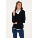 U.S. Polo Assn. Kadın Lacivert V Yaka Basic Kazak 50313590-VR033 - XL