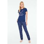 U.S. Polo Assn. - Kadın Lacivert Yuvarlak Yaka Pijama Takımı