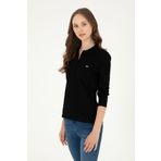 U.S. Polo Assn. Kadın Siyah Basic Polo Yaka Sweatshirt 50296941-vr046