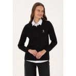 U.S. Polo Assn. Kadın Siyah Basic Triko Hırka 50313624-VR046 - Siyah-128 - M