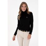 U.S. Polo Assn. Kadın Siyah Boğazlı Basic Kazak Balıkçı Yaka Rahat Kesim - Siyah-128