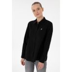 U.S. Polo Assn. Kadın Siyah Keten Karışımlı Uzun Kollu Basic Gömlek 50298098-VR046 - 36