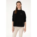 U.S. Polo Assn. Kadın Siyah Regular Bisiklet Yaka Basic Sweatshırt 50313610-VR046