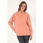 U.S. Polo Assn. Kadın Somon Dik Yaka Fermuarlı Sweatshirt 50297316-vr047