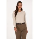 U.S. Polo Assn. Kadın Taş Melanj Bisiklet Yaka Kazak 50314780-VR225