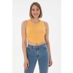 U.S. Polo Assn. Kadın Turuncu Kolsuz Bisiklet Yaka Crop Basic Tişört 50305695-vr202