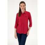 U.S. Polo Assn. Kadın Vişne Uzun Kollu Gömlek 50316429-VR104