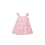 U.S. Polo Assn. Kız Bebek Pembe Fırfırlı Elbise, 9-12 Ay