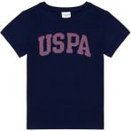 U.S. Polo Assn. Kız Çocuk Bisiklet Yaka Basic Tişört - Lacivert - 6 - 7 Yaş