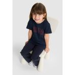 U.S. Polo Assn. Kız Çocuk Bisiklet Yaka Lacivert Basic Tişört 50325631-VR033 - 11 - 12 Yaş