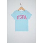 U.S. Polo Assn. Kız Çocuk Bisiklet Yaka Tişört 50234830-VR047 - Aqua - 11 - 12 Yaş