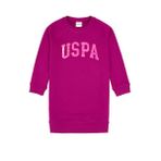 U.S. Polo Assn. Kız Çocuk Fuşya Payet Detaylı Bisiklet Yaka Sweat Örme Elbise 50314313-VR023 - 13 - 14 Yaş