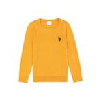 U.S. Polo Assn. Kız Çocuk Hardal Renk Bisiklet Yaka Kazak Uzun Kol Casual Stil - Sarı