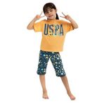 U.S. Polo Assn. Kız Çocuk Kapri Pijama Takımı, T-shirt-Şort, Turuncu, 5-6 Yaş