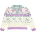 U.S. Polo Assn. Kız Çocuk Kazak Düz Yaka 50314333-VR256 Pamuklu Desenli Rahat Fit - 7 - 8 Yaş